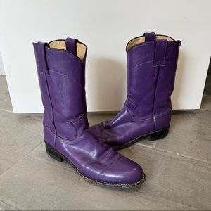 Purple Justin Cowboy Boots 7.5